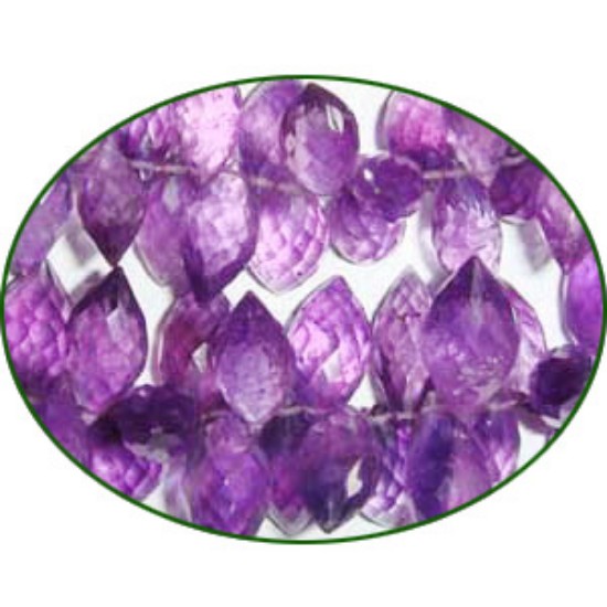 Picture of Fine Quality Amethyst Faceted Rice, size: 10mm to 15mm