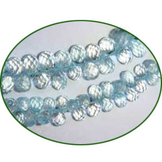 Picture of Fine Quality Aquamarine Faceted Drops, size: 7mm to 9mm