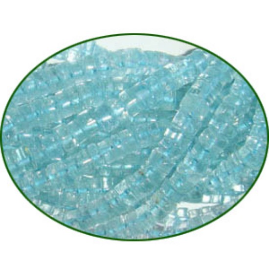 Picture of Fine Quality Aquamarine Plain Tyre Wheel, size: 5mm to 7mm