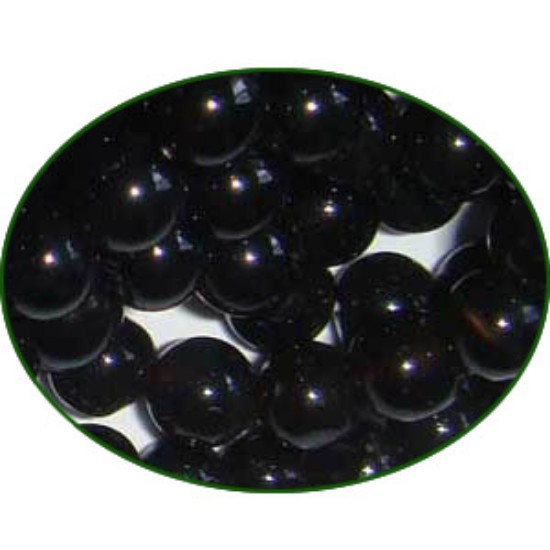 Picture of Fine Quality Black Onyx Plain Round, size: 8mm