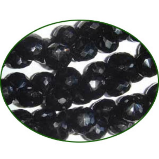 Picture of Fine Quality Black Onyx Faceted Onion, size: 6x8mm to 8x8mm