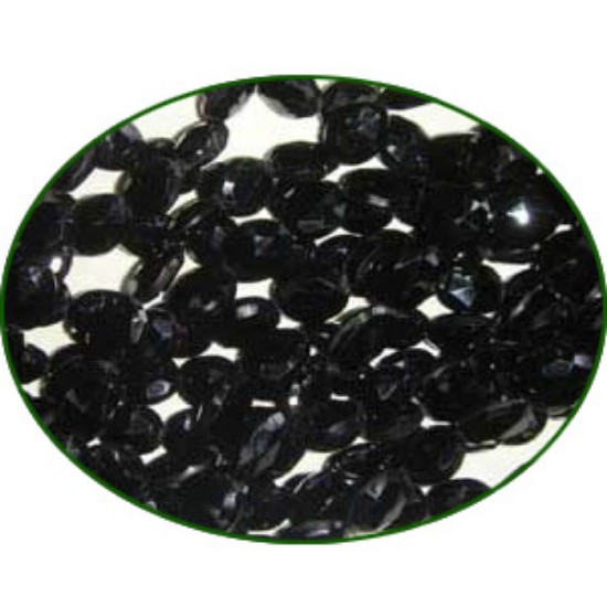 Picture of Fine Quality Black Onyx Machine Cut Oval, size: 7x9mm to 8x10mm