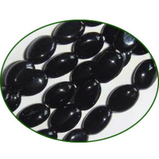 Picture of Fine Quality Black Onyx Plain Oval, size: 6x8mm to 7x9mm