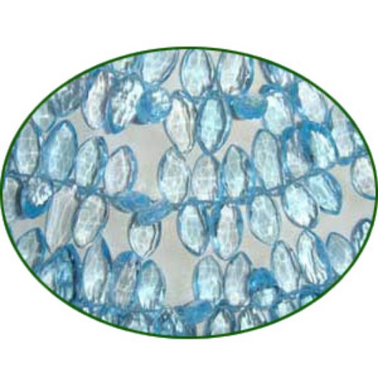 Picture of Fine Quality Blue Topaz Briolette Faceted Marquise, size: 7x14mm to 8x18mm