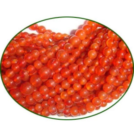 Picture of Fine Quality Carnelian Plain Round, size: 3mm