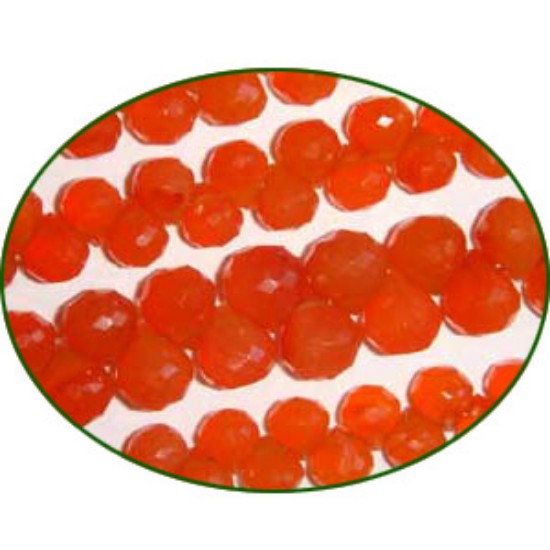 Picture of Fine Quality Carnelian Faceted Onion, size: 5x6mm to 9x9mm
