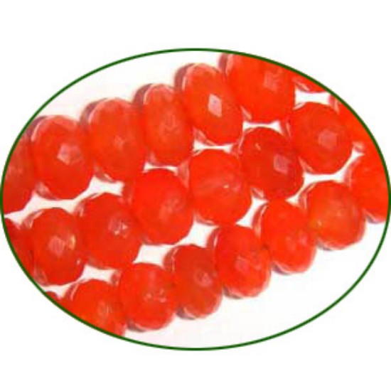 Picture of Fine Quality Carnelian Faceted Roundel, size: 7mm to 8mm