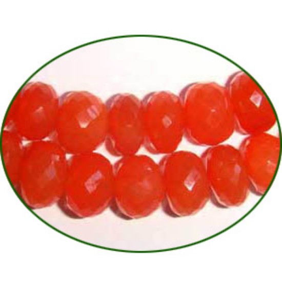 Picture of Fine Quality Carnelian Faceted Roundel, size: 9mm to 10mm