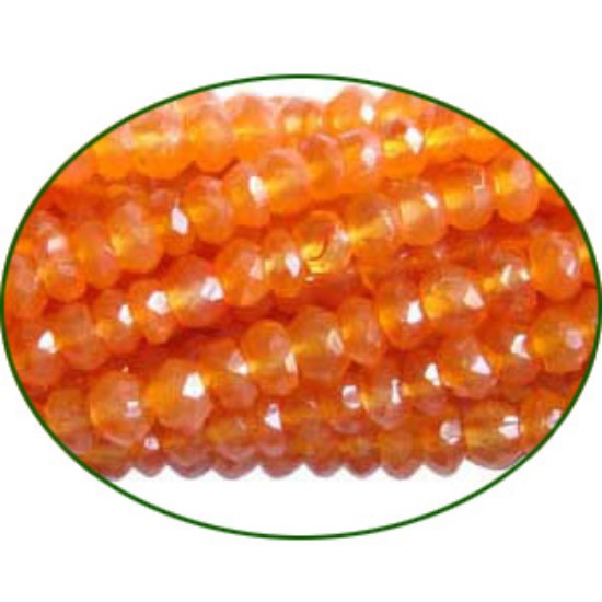 Picture of Fine Quality Carnelian Faceted Roundel, size: 3mm to 3.5mm