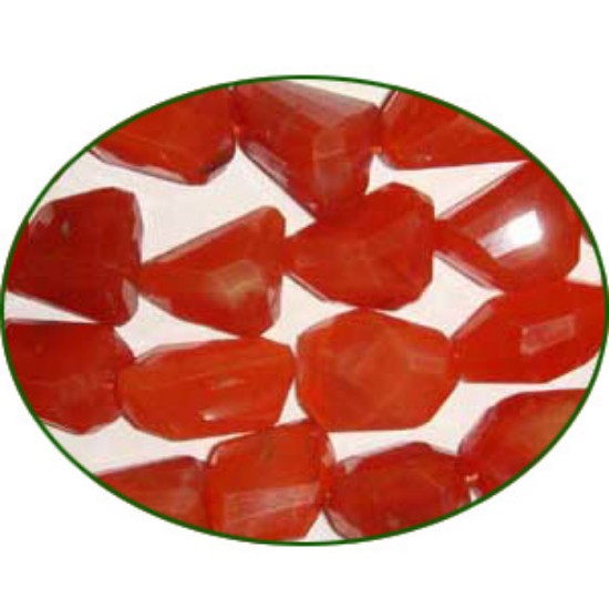 Picture of Fine Quality Carnelian Israel Machine Cut Tumble, size: 18mm to 25mm