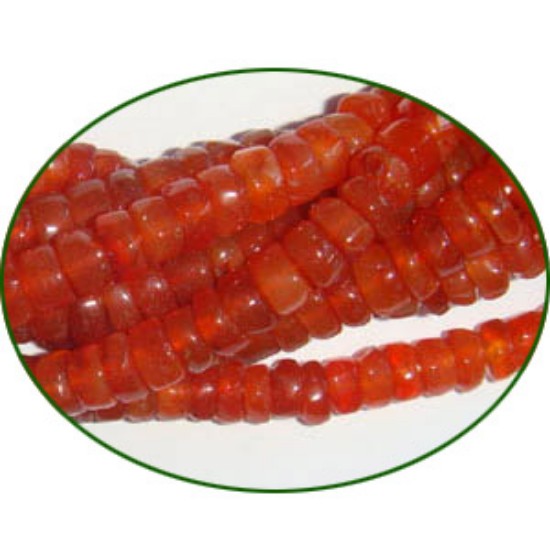 Picture of Fine Quality Carnelian Plain Tyre Wheel, size: 7mm to 9mm