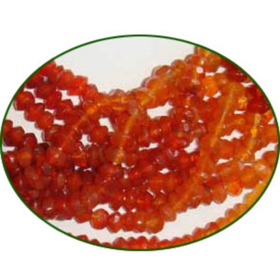 Picture of Fine Quality Carnelian Shaded Faceted Roundel, size: 3.5mm to 4mm