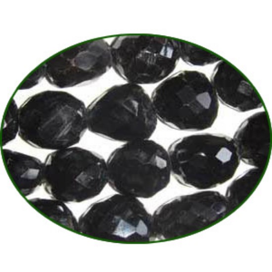 Picture of Fine Quality Chalcedony Black Faceted Tumble, size: 15x25mm