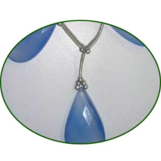 Picture of Fine Quality Chalcedony Blue Faceted Pears, size: 15x20mm to 20x30mm