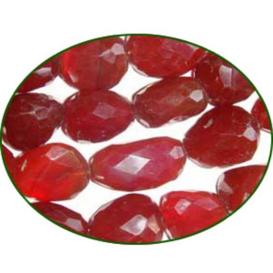 Picture of Fine Quality Chalcedony Red Faceted Tumble, size: 15mm to 25mm