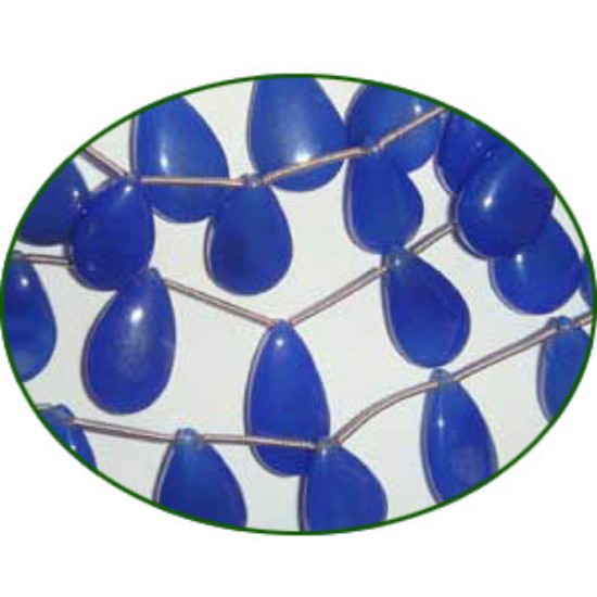 Picture of Fine Quality Chalcedony Dark Blue Pears, size: 13x18mm to 16x26mm