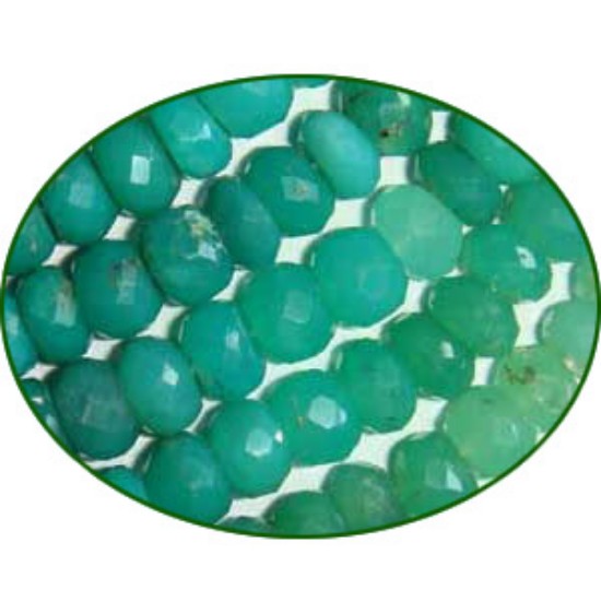 Picture of Fine Quality Chrysoprase Shaded Faceted Roundel, size: 6mm