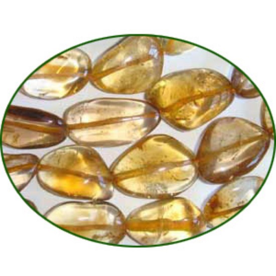 Picture of Fine Quality Citrine Dyed Plain Tumble, size: 14mm to 25mm
