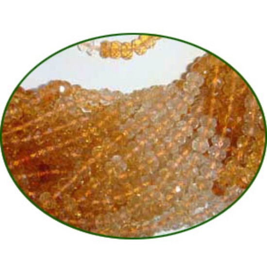 Picture of Fine Quality Citrine Shaded Faceted Roundel, size: 3mm to 3.5mm