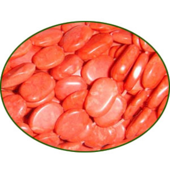 Picture of Fine Quality Coral Dyed Pink Plain Oval, size: 7x9mm to 8x10mm