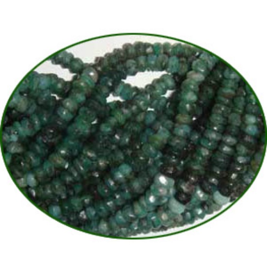 Picture of Fine Quality Emerald Shaded Faceted Roundel, size: 4mm to 4.5mm