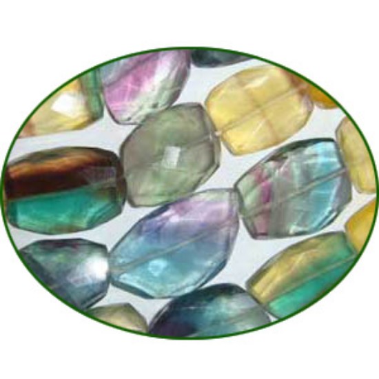 Picture of Fine Quality Fluorite Multi Faceted Flat Tumble, size: 20mm to 30mm