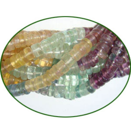 Picture of Fine Quality Fluorite Multi Plain Tyre, size: 6mm to 8mm