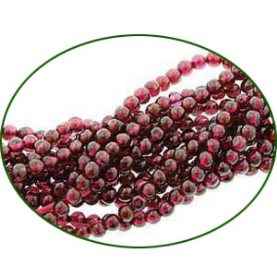 Picture of Fine Quality Garnet Plain Round, size: 4mm