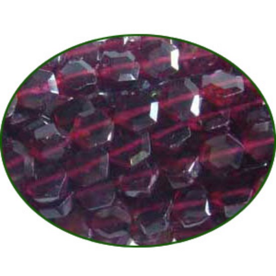 Picture of Fine Quality Garnet Faceted Flat Hexagon, size: 5mm to 7mm