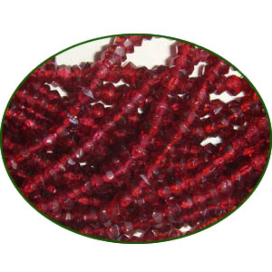 Picture of Fine Quality Garnet Hyd. Faceted Rondell  Roundel, size: 4mm to 4.5mm
