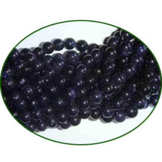 Picture of Fine Quality Blue Goldstone Plain Round, size: 4mm