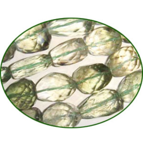 Picture of Fine Quality Green Amethyst Faceted Tumble, size: 15mm to 25mm