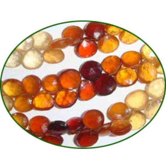 Picture of Fine Quality Hessonite Garnet Faceted Heart, size: 7mm to 9mm