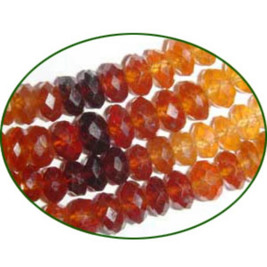 Picture of Fine Quality Hessonite Garnet Faceted Roundel, size: 7mm to 8mm