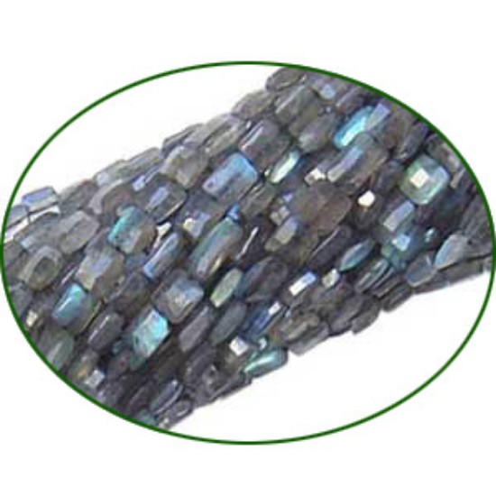 Picture of Fine Quality Labradorite Faceted Chicklet, size: 4x8mm to 5x10mm
