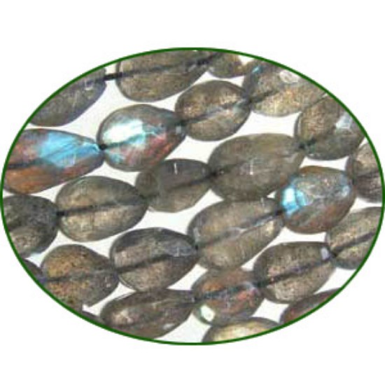 Picture of Fine Quality Labradorite Faceted Top Drill Pears, size: 6x8mm to 6x9mm