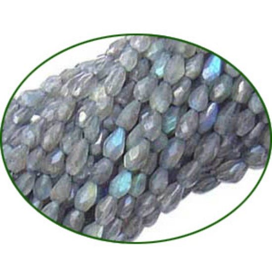 Picture of Fine Quality Labradorite Faceted Tear Drill Drops, size: 8mm to 10mm