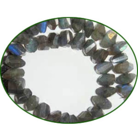 Picture of Fine Quality Labradorite Faceted Briolette Twisted Pillow, size: 6x10mm