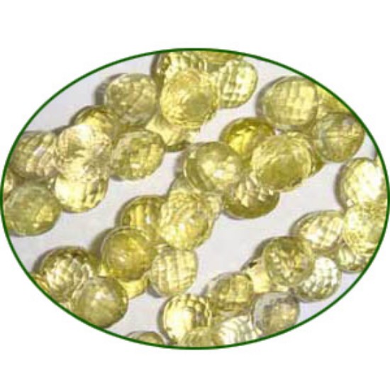 Picture of Fine Quality Lemon Topaz Faceted Onion, size: 9x9mm to 9x10mm