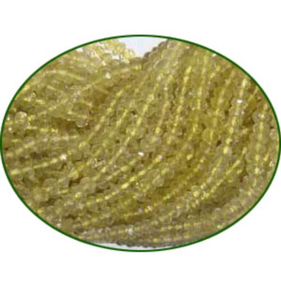Picture of Fine Quality Lemon Topaz Faceted Roundel, size: 3mm to 3.5mm