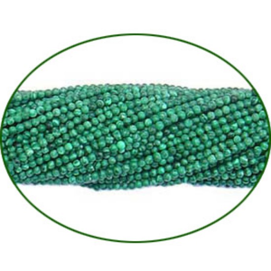 Picture of Fine Quality Malachite Dyed Plain Round, size: 2mm