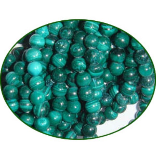 Picture of Fine Quality Malachite Natural Plain Round, size: 4mm