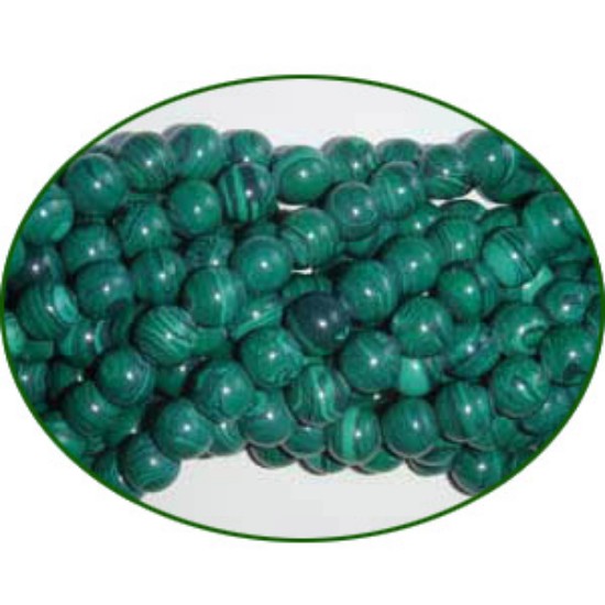 Picture of Fine Quality Malachite Dyed Plain Round, size: 5mm