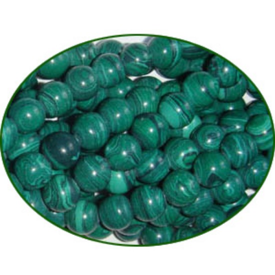 Picture of Fine Quality Malachite Dyed Plain Round, size: 8mm