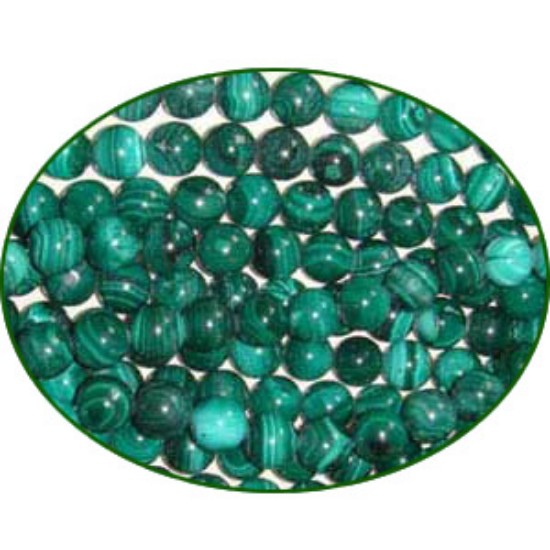 Picture of Fine Quality Malachite Natural Plain Round, size: 8mm to 10mm