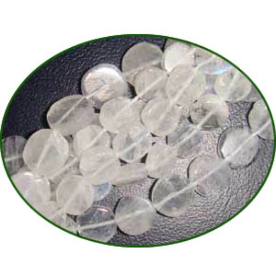 Picture of Fine Quality Rainbow Moonstone Plain Coin, size: 7mm to 9mm