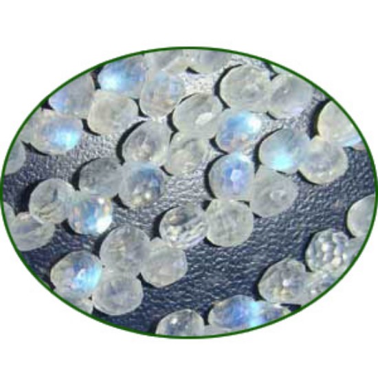 Picture of Fine Quality Rainbow Moonstone Faceted Onion, size: 5x5mm to 6x5mm