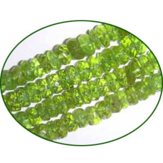 Picture of Fine Quality Peridot Faceted Roundel, size: 5mm to 6mm