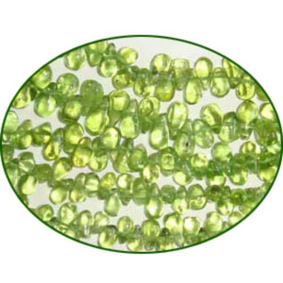 Picture of Fine Quality Peridot Plain Side Drill Drops, size: 5mm to 7mm