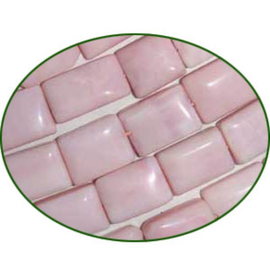 Picture of Fine Quality Pink Opal Plain Chiclet, size: 8x10mm to 10x12mm